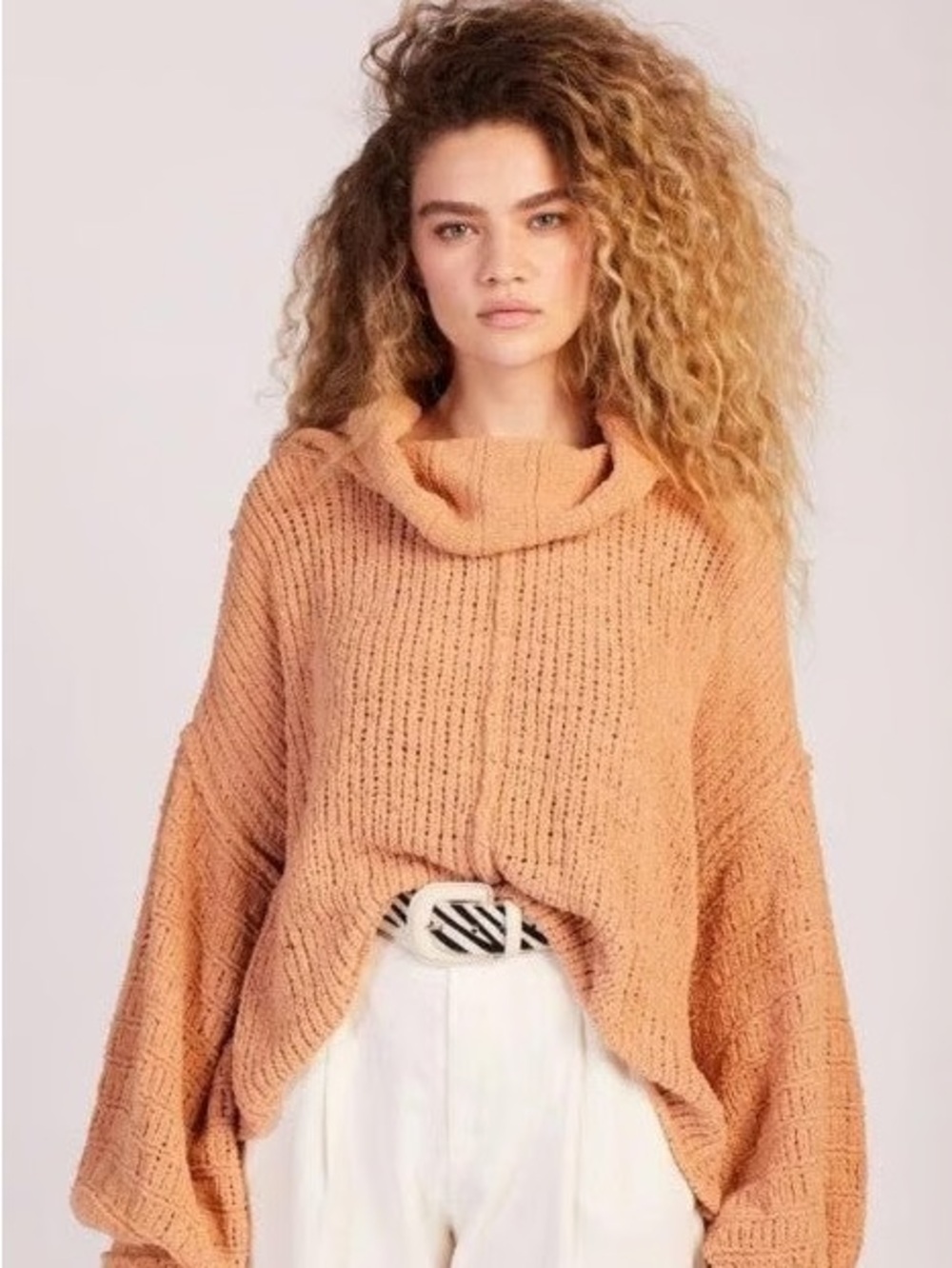 Free People Be Yours Pullover Sweater in Camel